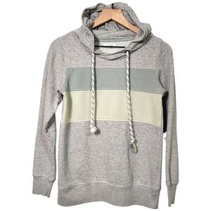 Maurices Womens Small Colorblock Rope Drawstring Pullover Hoodie Sweatshirt